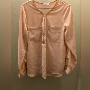 Calvin Klein Blush Zip-Up Blouse